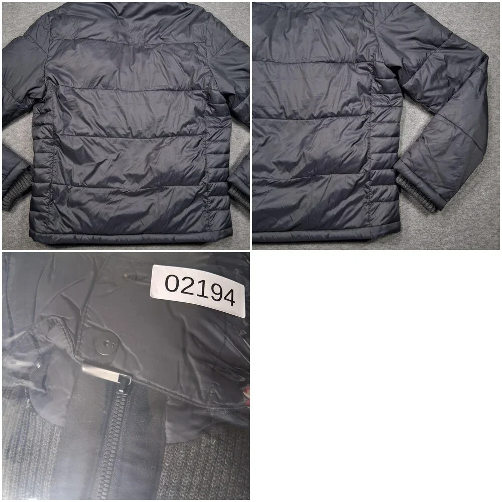 Calvin Klein Jacket Mens Medium Gray Hooded Puffer Quilted Winter Coat